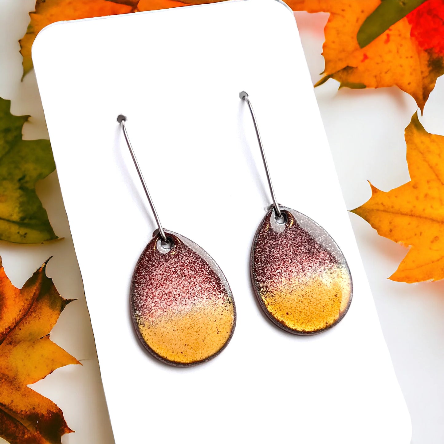 Autumn Horizon Teardrop Earrings