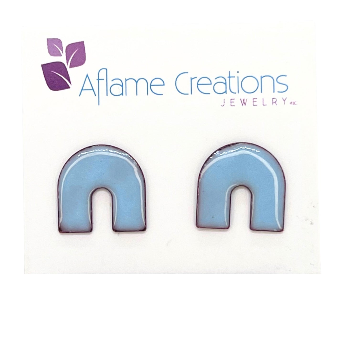 Arch Stud Earrings in Sky Blue