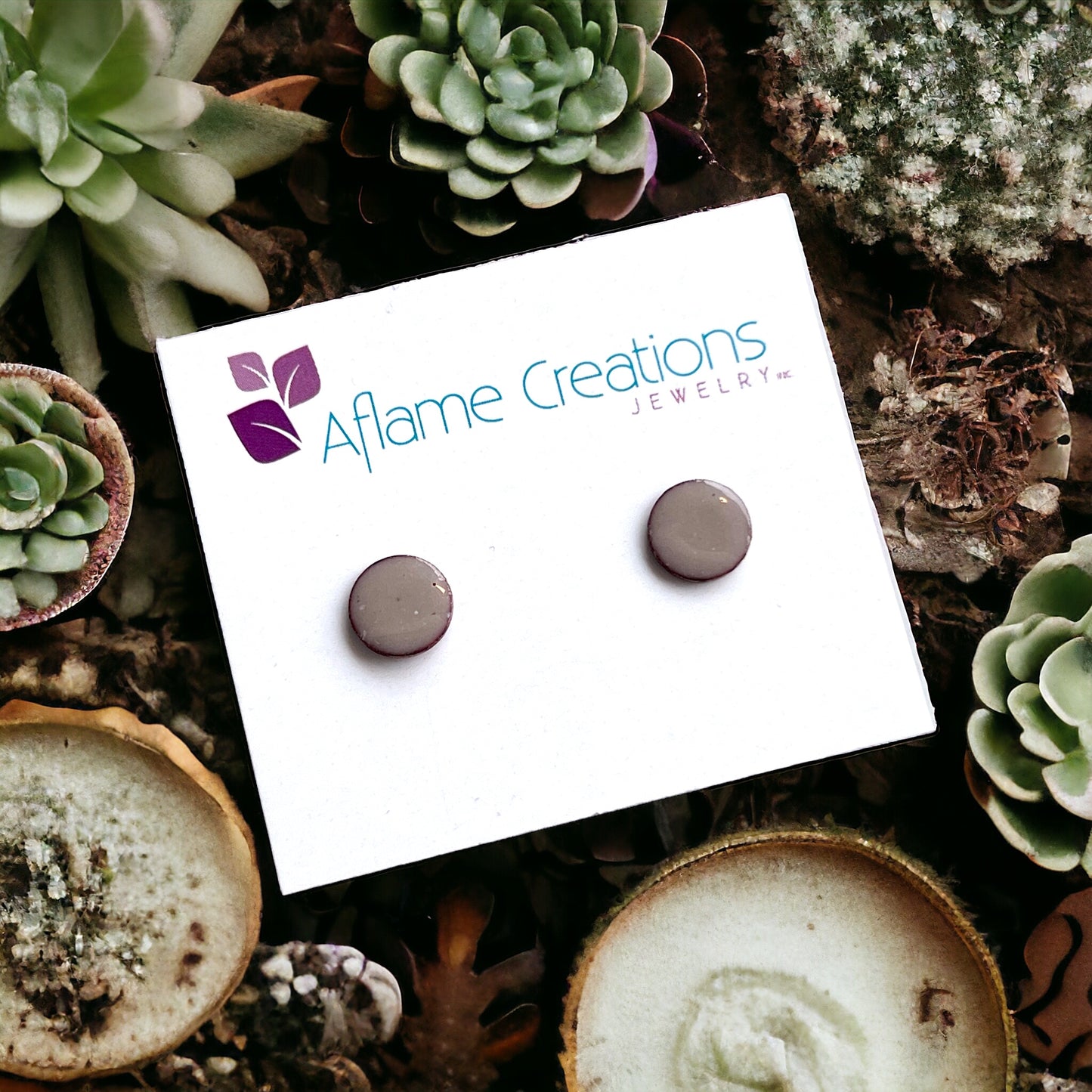 Neutral Palette Circle Stud Earrings