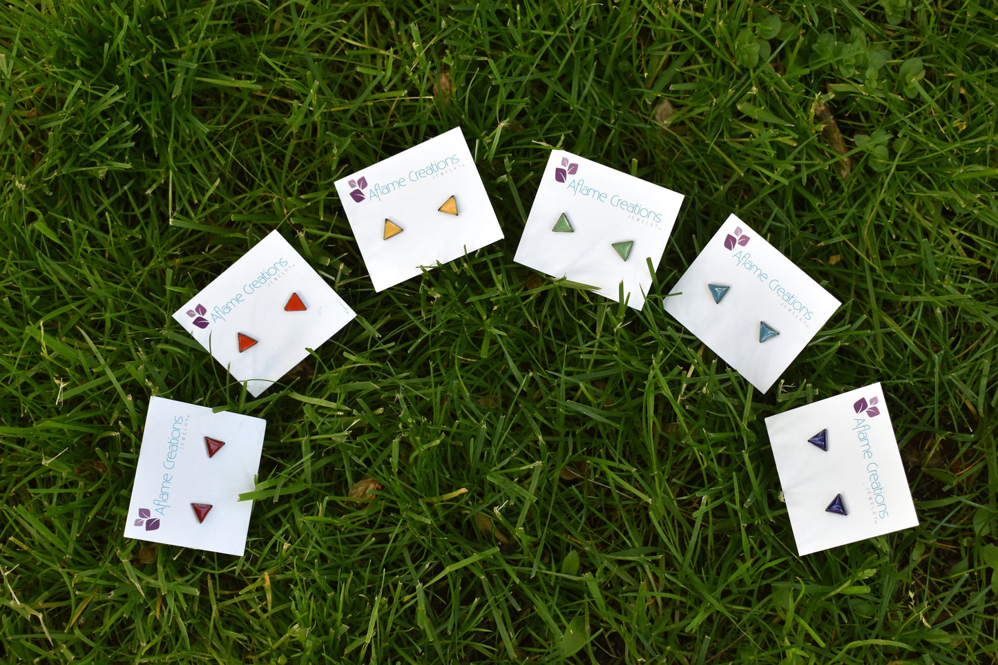 Tiny Triangle Stud Earrings