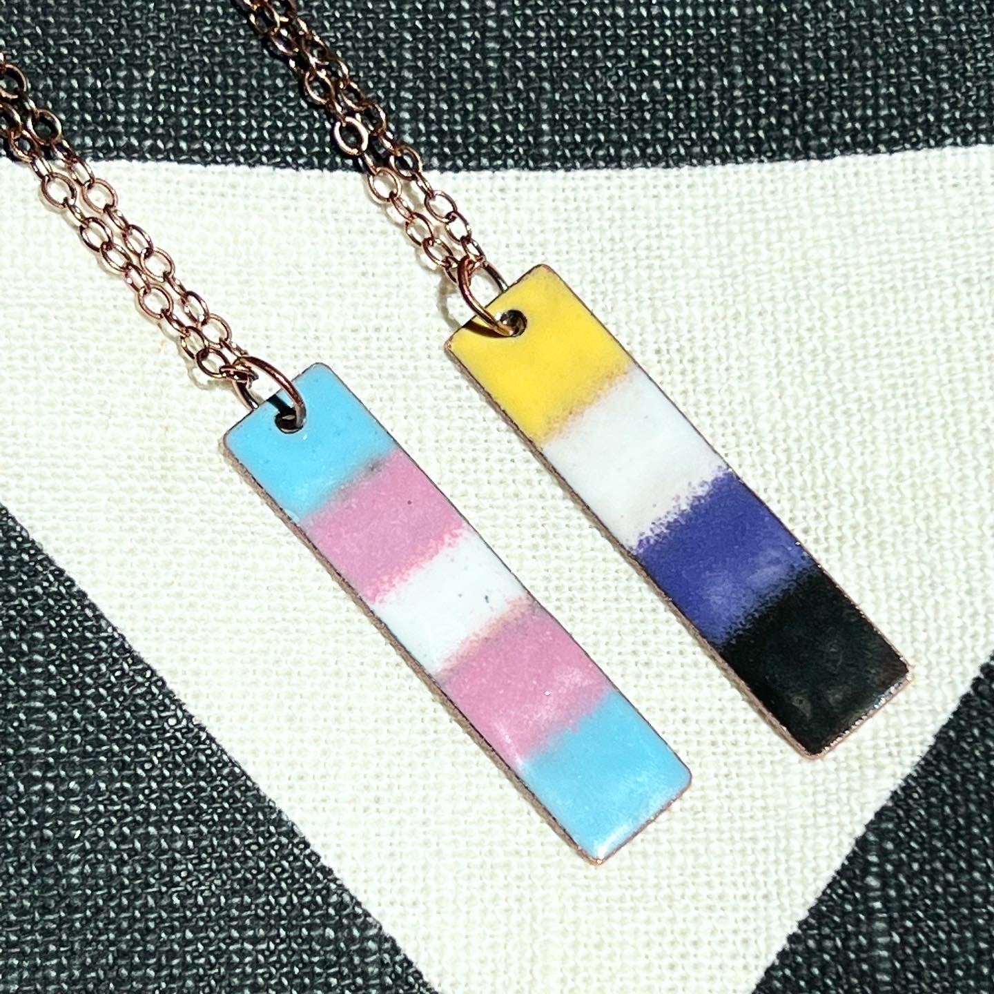 Trans & Non-Binary Pride Flag Necklaces – Aflame Creations Jewelry
