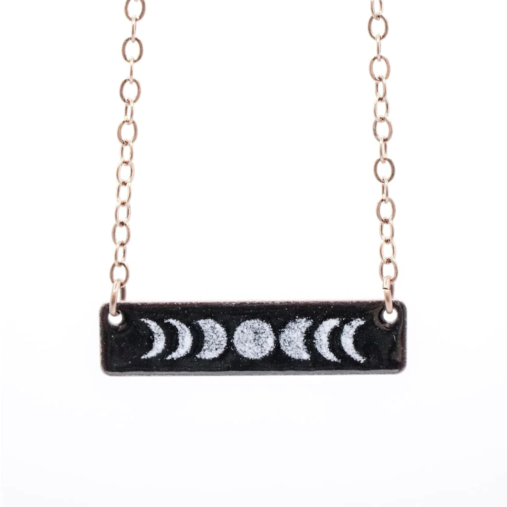 Moon Phase Necklace in Black & White