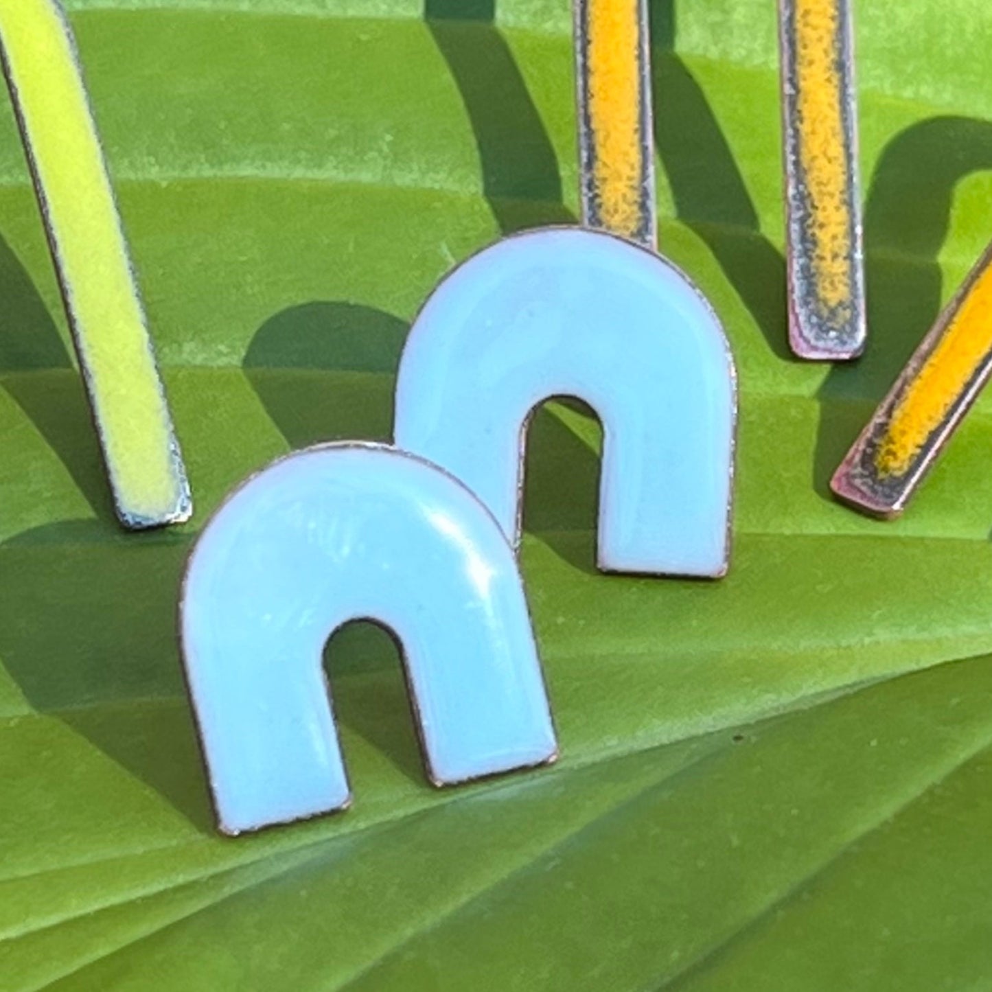 Arch Stud Earrings in Sky Blue