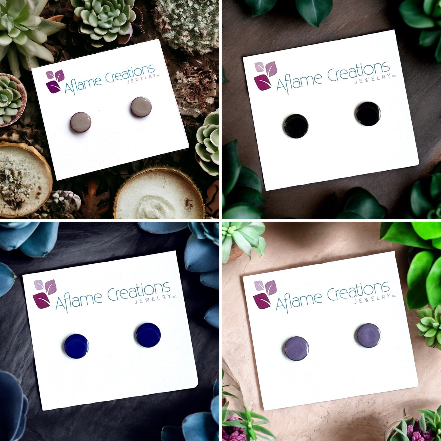 Neutral Palette Circle Stud Earrings