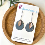 Slate Leaf Teardrop Earrings
