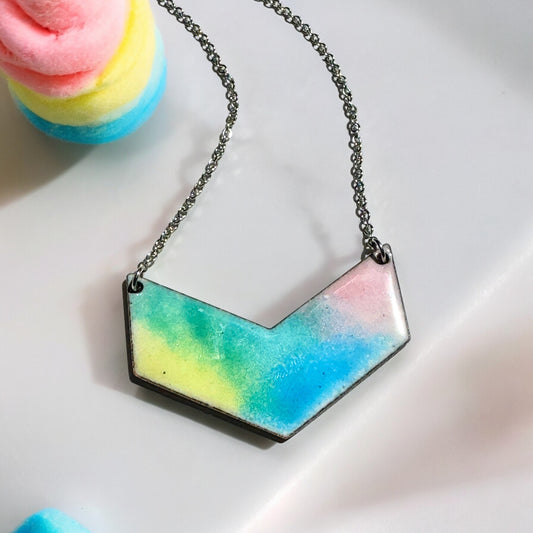 Pastel Rainbow Chevron Necklace