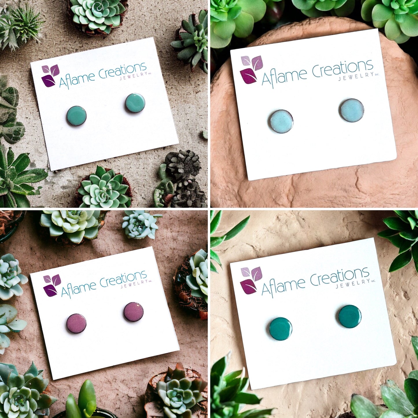 Pastel Palette Circle Stud Earrings