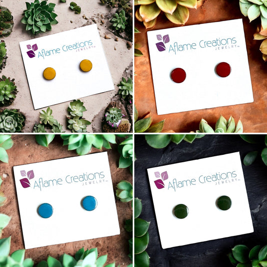 Harvest Palette Circle Stud Earrings