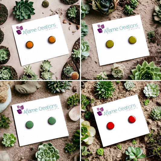 Garden Palette Circle Stud Earrings