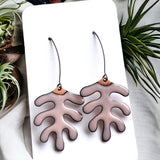 Pastel Pink Matisse Leaf Earrings