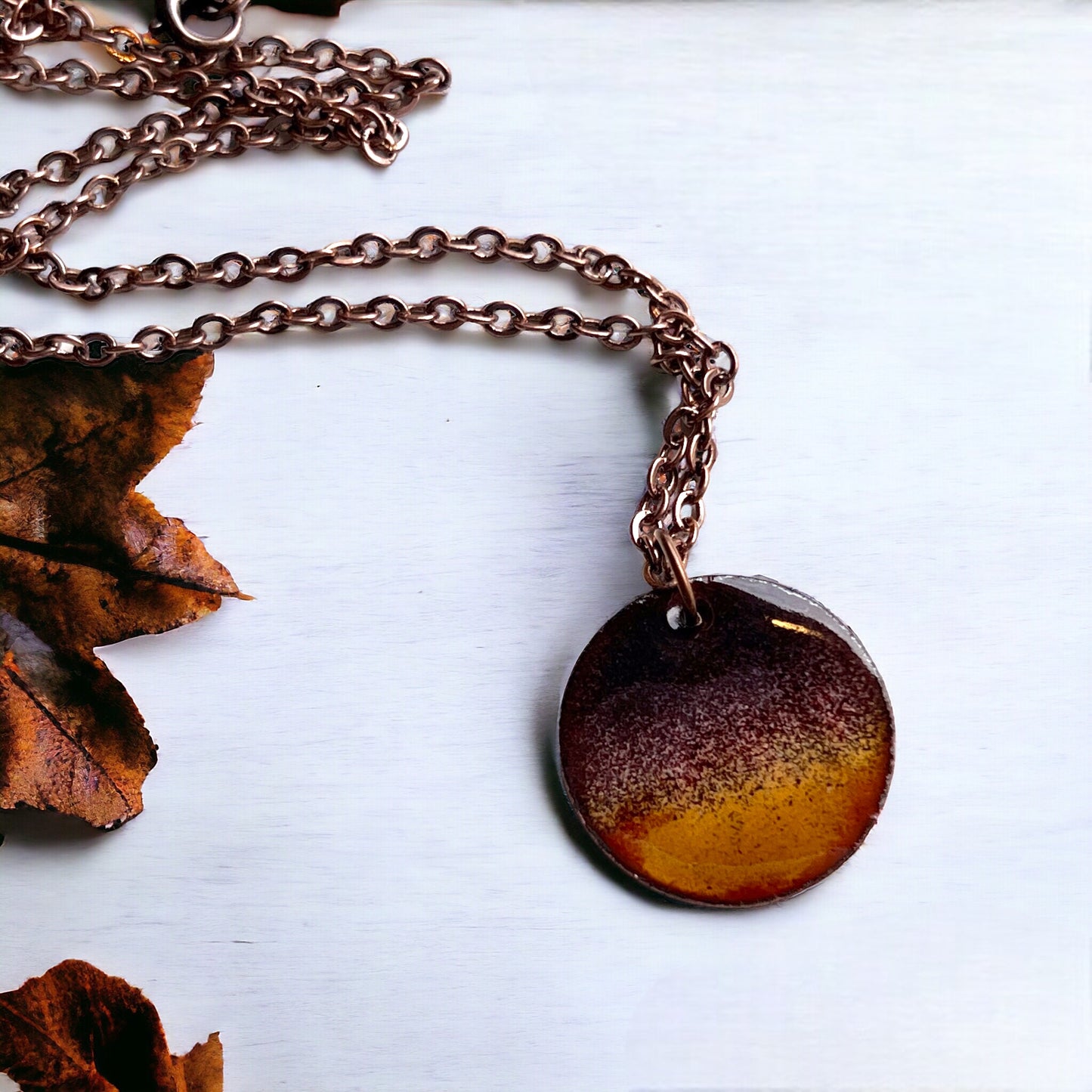 Autumn Horizon Circle Necklace