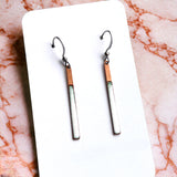 White Thin Bar Earrings