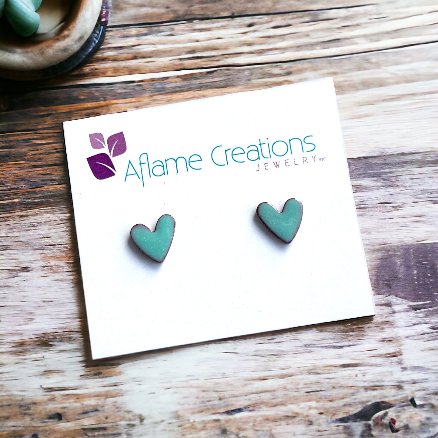 Heart Aqua Stud Earring