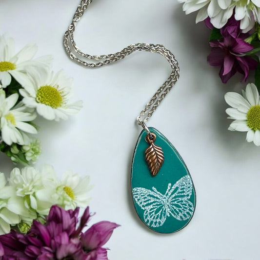 Butterly & Leaf Necklace