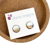 Beach Horizon Circle Stud Earrings