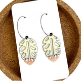 Pastel Yellow Hollow Leaf Earrings