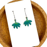 Teal Flower Earrings