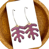 Rose Pink Matisse Leaf Earrings