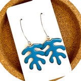 Cerulean Matisse Leaf Earrings
