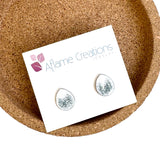 Ocean Stone Stud Earrings