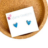Cerulean Heart Stud Earrings