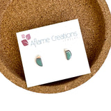 Aqua Dipped Slice Stud Earrings