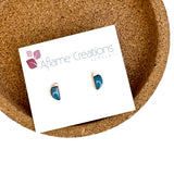 Cerulean Dipped Slice Stud Earrings