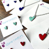 Teal Heart Necklace