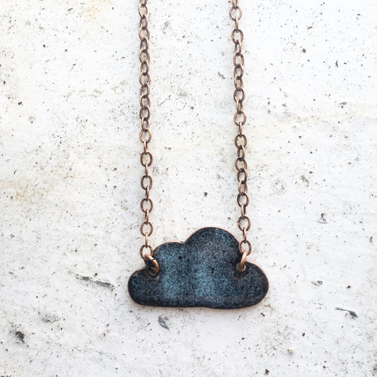 Grumpy Cloud Necklace in Black & Grey
